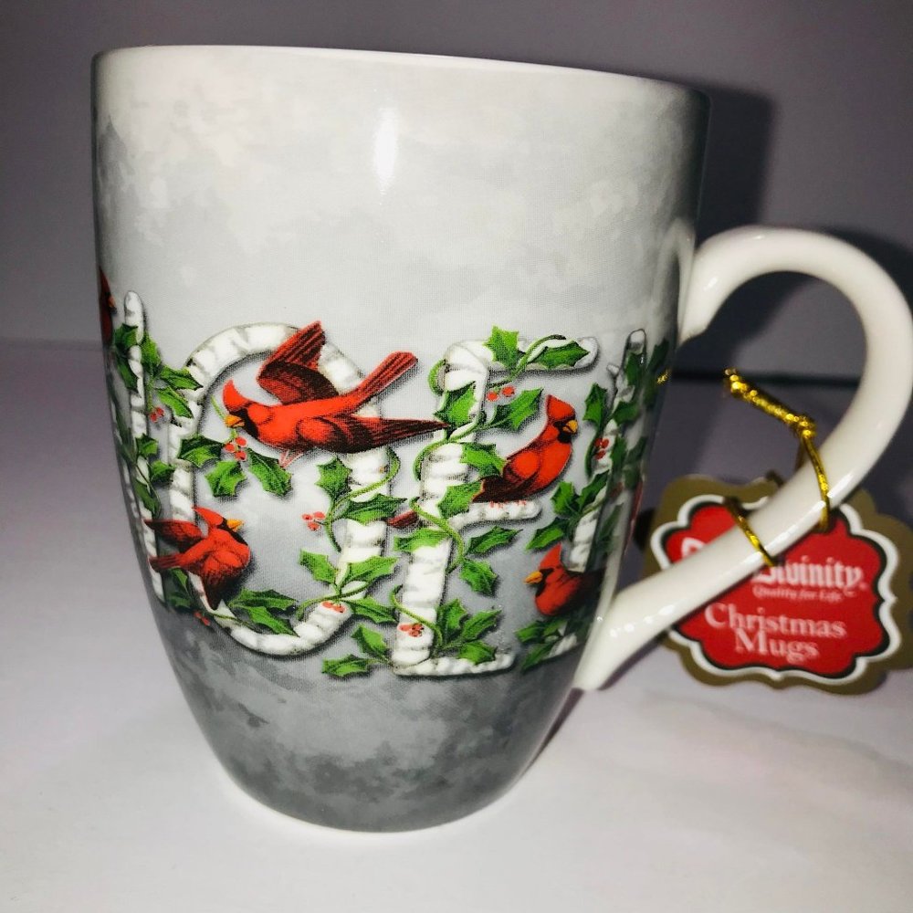 Noel Cardinal Divinity Christmas Mug w/Tag Holiday Birds